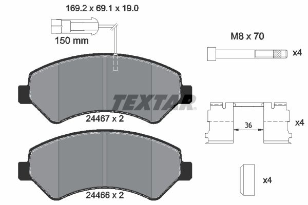 Гальмівні колодки дискові TEXTAR 2446701 - zapix