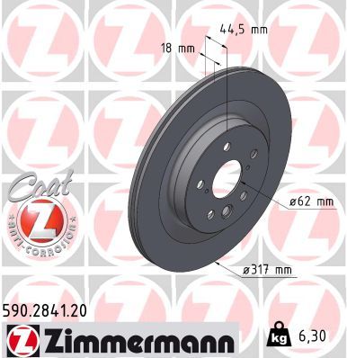 Гальмівний диск ZIMMERMANN 590284120 - zapix