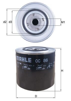 Оливний фільтр MAHLE OC86 - zapix