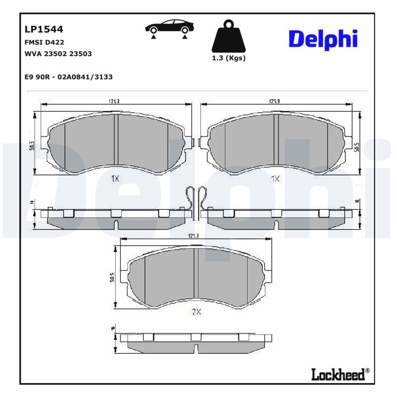 Тормозные колодки дисковые DELPHI LP1544
