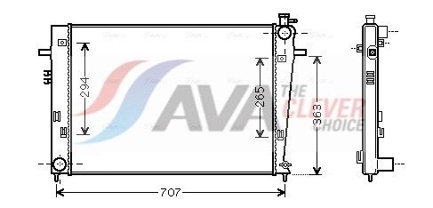 Радіатор охолодження двигуна AVA QUALITY COOLING HY2204 - zapix