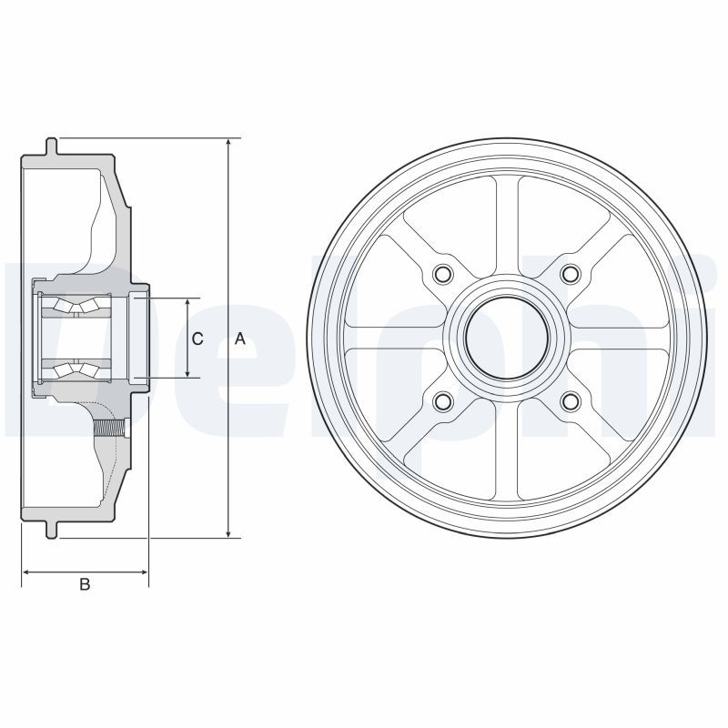 Гальмівний барабан DELPHI BFR484 - zapix