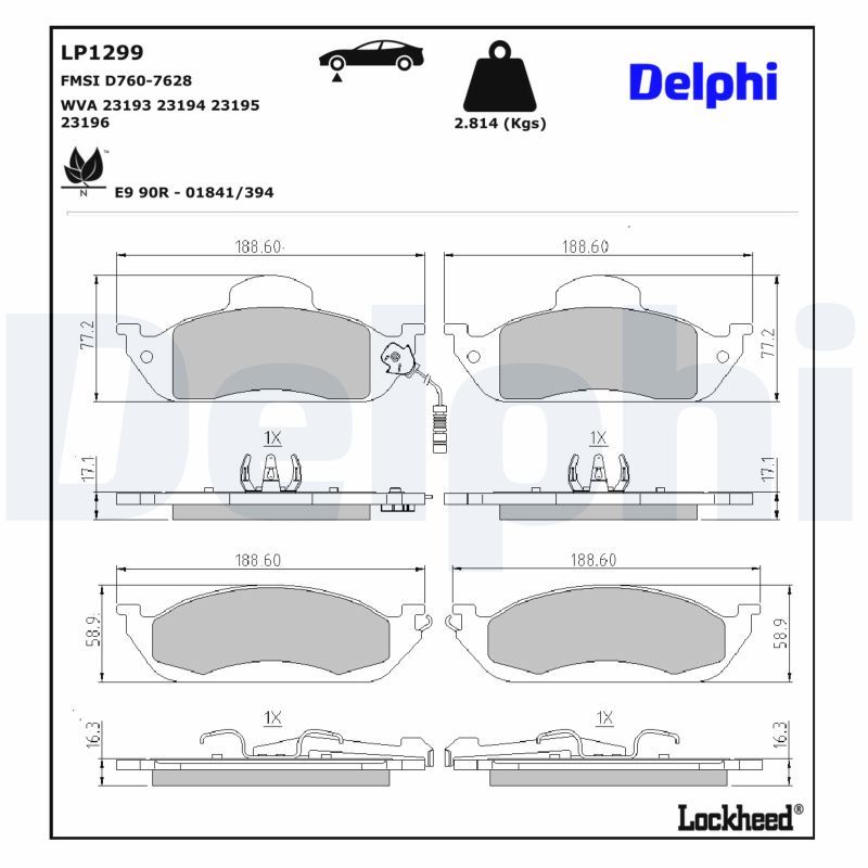 Гальмівні колодки дискові DELPHI LP1299 - zapix