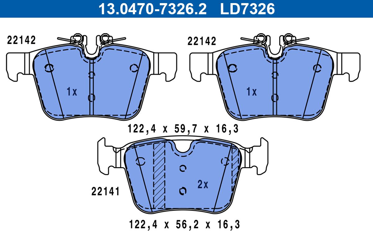 Гальмівні колодки дискові ATE 13047073262 - zapix