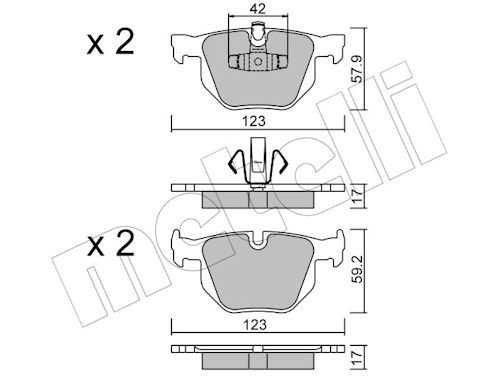 Гальмівні колодки дискові METELLI 2206430 - zapix