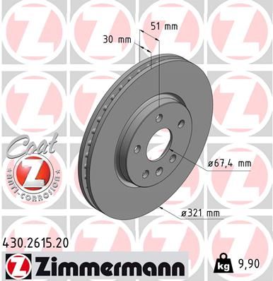 Гальмівний диск ZIMMERMANN 430261520 - zapix