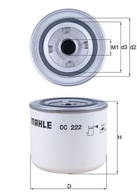 Оливний фільтр MAHLE OC222 - zapix