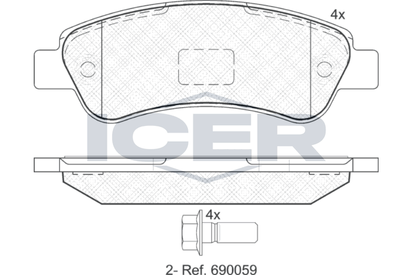 Гальмівні колодки дискові ICER 141804 - zapix