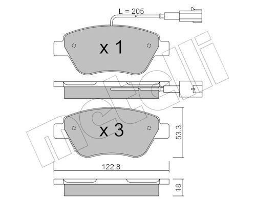 Гальмівні колодки дискові METELLI 2203210 - zapix