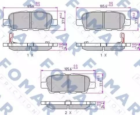 Гальмівні колодки дискові FOMAR FRICTION FO923981 - zapix