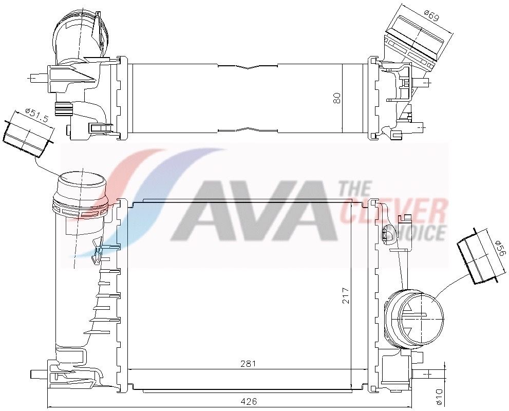 Інтеркулер AVA QUALITY COOLING RT4698 - zapix