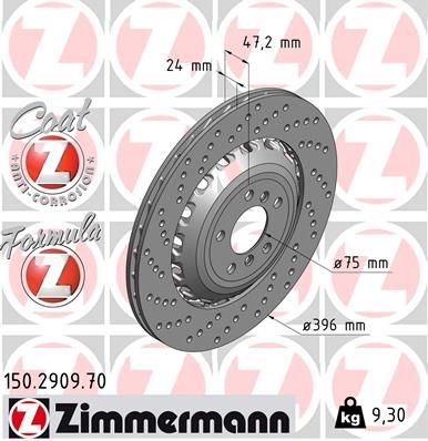 Гальмівний диск ZIMMERMANN 150290970 - zapix