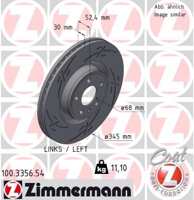 Гальмівний диск ZIMMERMANN 100335654 - zapix