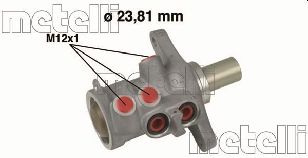 Головний гальмівний циліндр METELLI 050638 - zapix