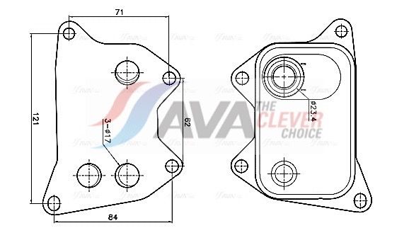 Оливний радіатор двигуна AVA QUALITY COOLING VN3439 - zapix