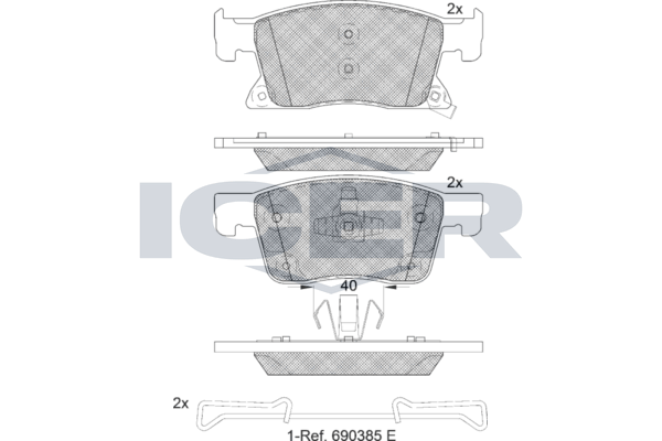Гальмівні колодки дискові ICER 182245 - zapix