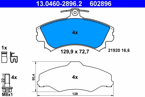 Гальмівні колодки дискові ATE 13046028962 - zapix