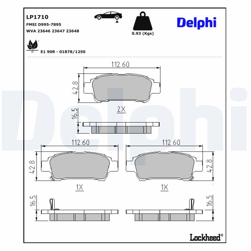 Гальмівні колодки дискові DELPHI LP1710 - zapix