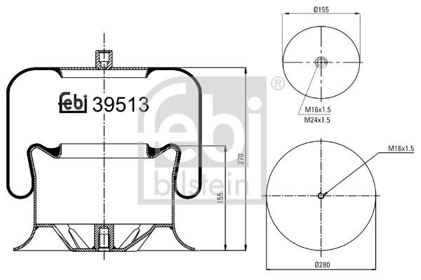 Пневматична підвіска FEBI BILSTEIN 39513 - zapix