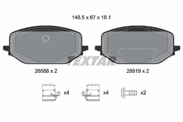 Гальмівні колодки дискові TEXTAR 2658801 - zapix
