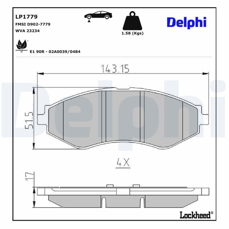 Гальмівні колодки дискові DELPHI LP1779