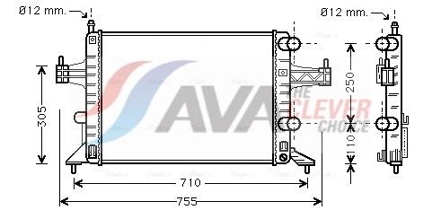 Радіатор охолодження двигуна AVA QUALITY COOLING OLA2303 - zapix