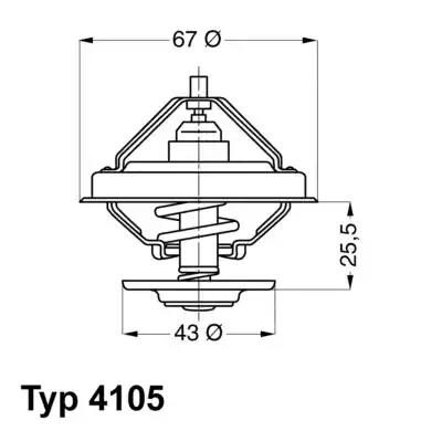 Термостат BORGWARNER (WAHLER) 410571D - zapix