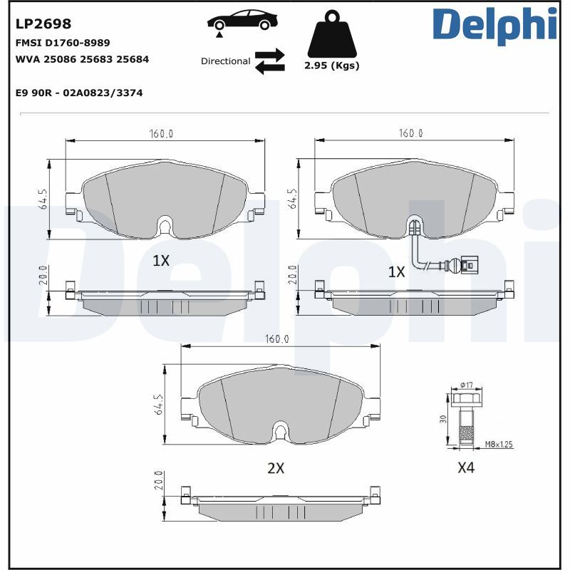 Гальмівні колодки дискові DELPHI LP2698