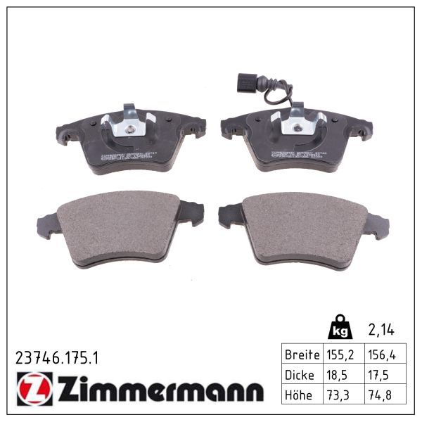 Гальмівні колодки дискові ZIMMERMANN 237461751 - zapix