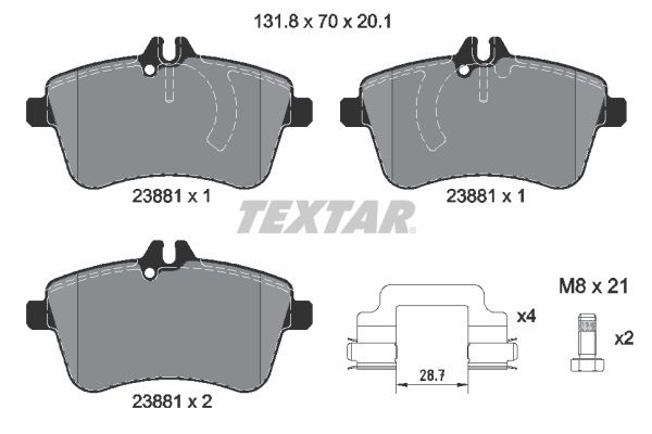 Гальмівні колодки дискові TEXTAR 2388101