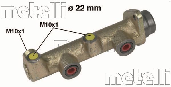 Головний гальмівний циліндр METELLI 050134 - zapix