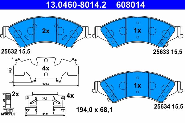 Гальмівні колодки дискові ATE 13046080142 - zapix