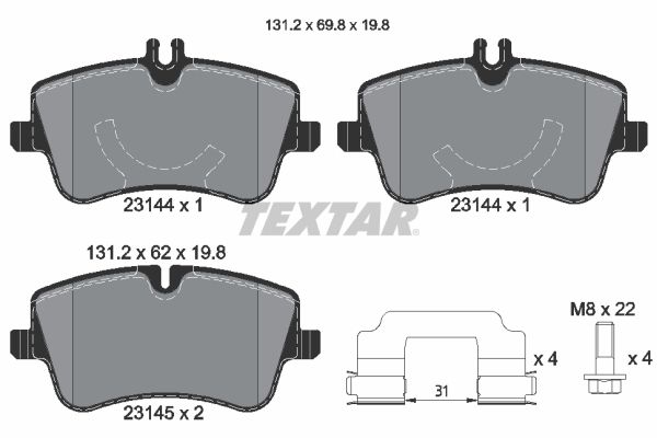 Тормозные колодки дисковые TEXTAR 2314401