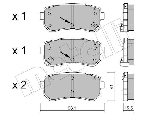 Гальмівні колодки дискові METELLI 2207251 - zapix