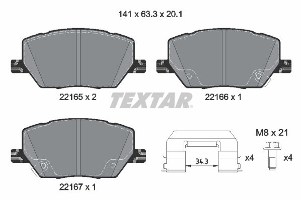 Гальмівні колодки дискові TEXTAR 2216503 - zapix