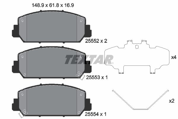 Гальмівні колодки дискові TEXTAR 2555201 - zapix
