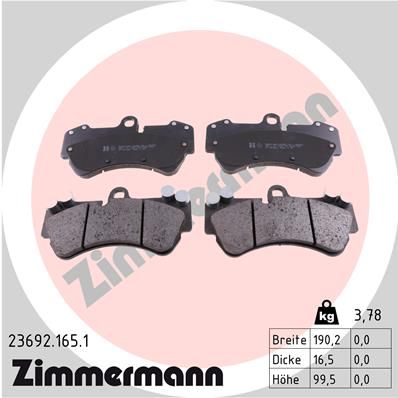 Гальмівні колодки дискові ZIMMERMANN 236921651 - zapix