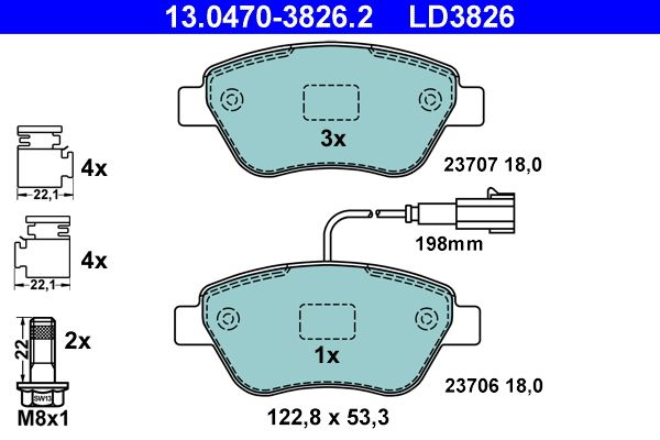 Гальмівні колодки дискові ATE 13047038262 - zapix