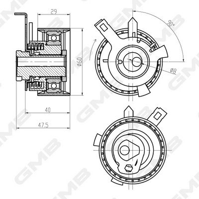 Натяжний ролик ГРМ GMB GTB0290 - zapix
