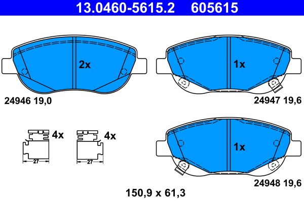 Гальмівні колодки дискові ATE 13046056152 - zapix