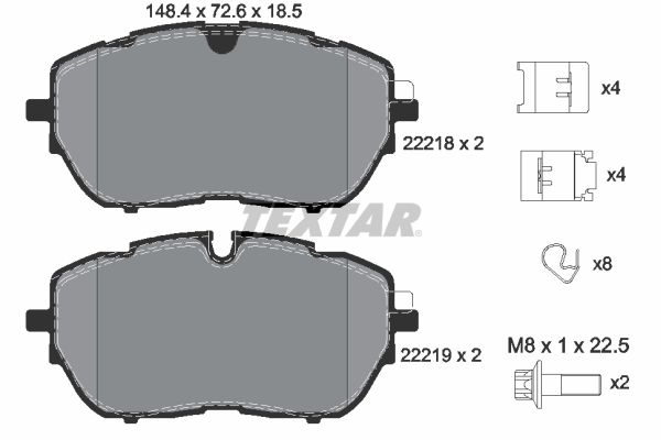 Гальмівні колодки дискові TEXTAR 2221801 - zapix
