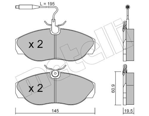 Гальмівні колодки дискові METELLI 2201540 - zapix