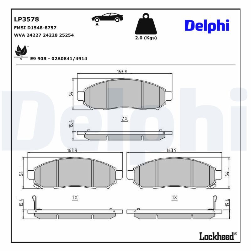 Гальмівні колодки дискові DELPHI LP3578