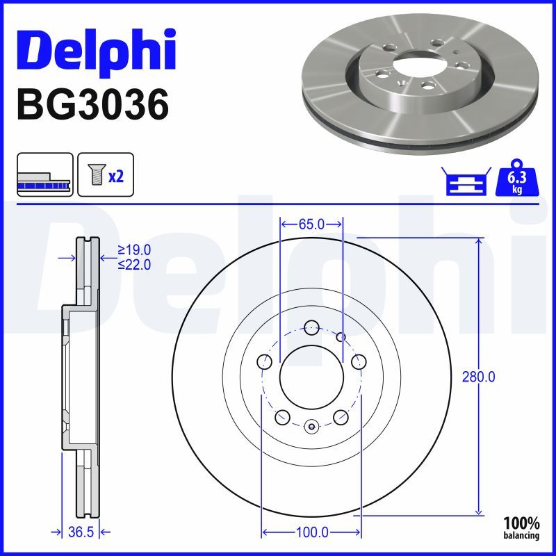 Гальмівний диск DELPHI BG3036