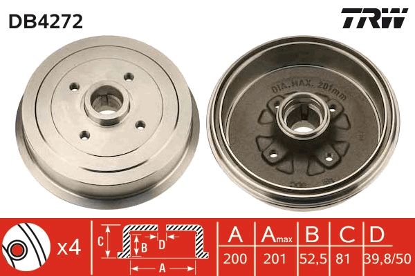 Гальмівний барабан TRW DB4272 - zapix