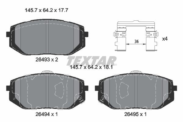 Гальмівні колодки дискові TEXTAR 2649301 - zapix