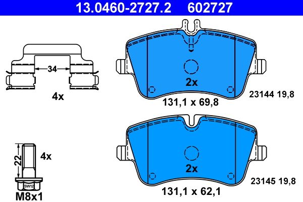 Гальмівні колодки дискові ATE 13046027272 - zapix