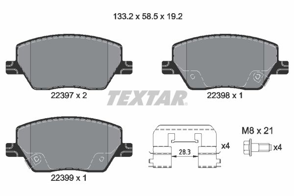 Гальмівні колодки дискові TEXTAR 2239701 - zapix