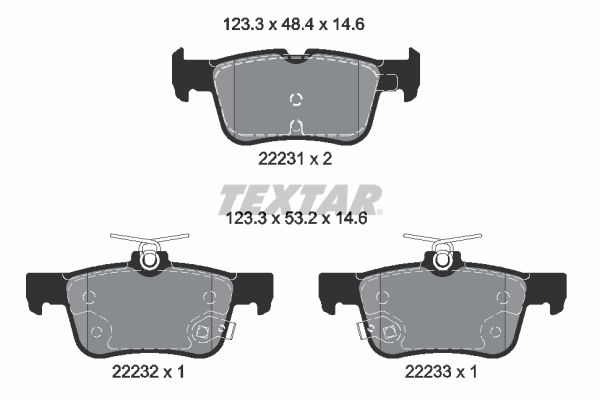 Тормозные колодки дисковые TEXTAR 2223103