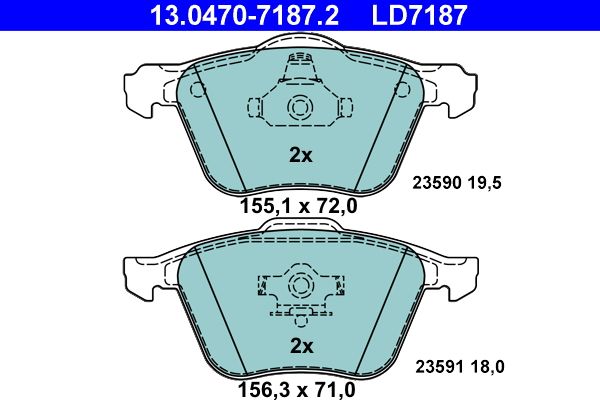 Гальмівні колодки дискові ATE 13047071872 - zapix